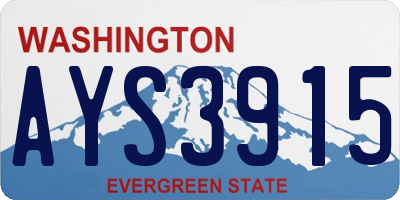 WA license plate AYS3915