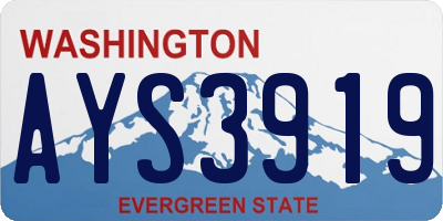 WA license plate AYS3919