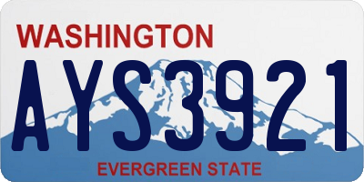 WA license plate AYS3921