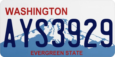 WA license plate AYS3929