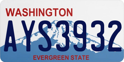 WA license plate AYS3932