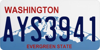 WA license plate AYS3941