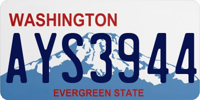 WA license plate AYS3944