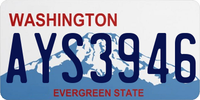 WA license plate AYS3946