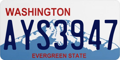 WA license plate AYS3947