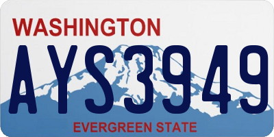 WA license plate AYS3949