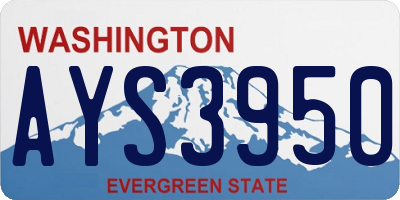 WA license plate AYS3950