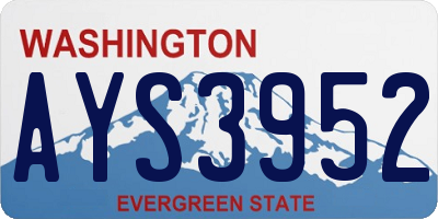 WA license plate AYS3952