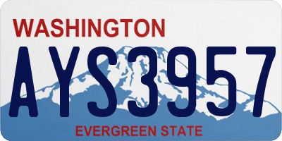 WA license plate AYS3957