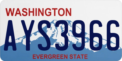 WA license plate AYS3966