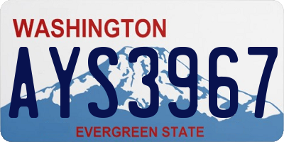 WA license plate AYS3967