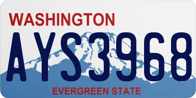 WA license plate AYS3968