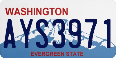 WA license plate AYS3971