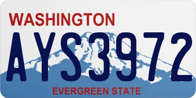 WA license plate AYS3972