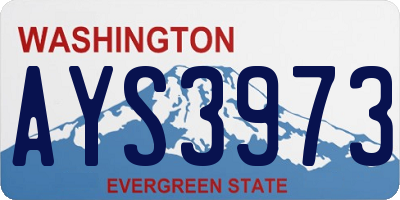 WA license plate AYS3973