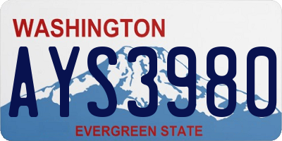 WA license plate AYS3980