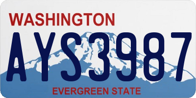 WA license plate AYS3987