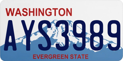WA license plate AYS3989