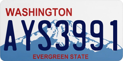 WA license plate AYS3991