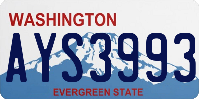 WA license plate AYS3993