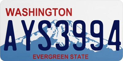 WA license plate AYS3994
