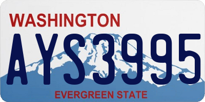WA license plate AYS3995