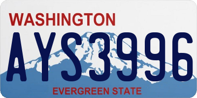 WA license plate AYS3996