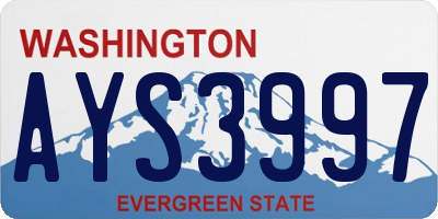 WA license plate AYS3997