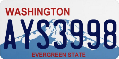 WA license plate AYS3998