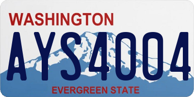 WA license plate AYS4004