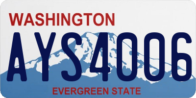 WA license plate AYS4006