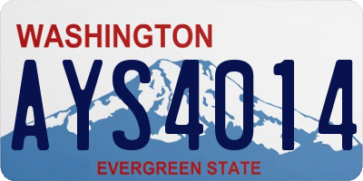 WA license plate AYS4014