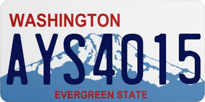 WA license plate AYS4015