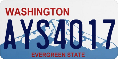 WA license plate AYS4017