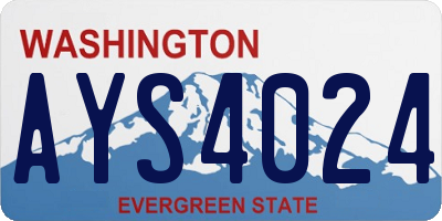 WA license plate AYS4024