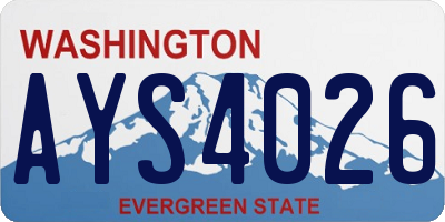 WA license plate AYS4026