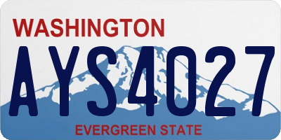 WA license plate AYS4027