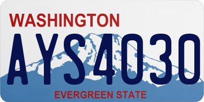WA license plate AYS4030