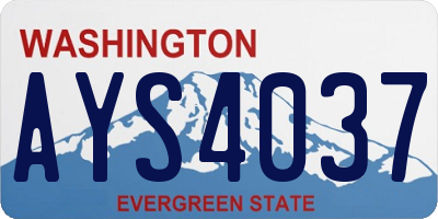 WA license plate AYS4037