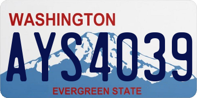 WA license plate AYS4039