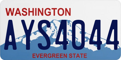 WA license plate AYS4044