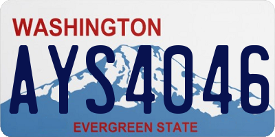 WA license plate AYS4046