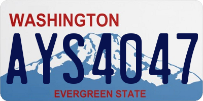 WA license plate AYS4047