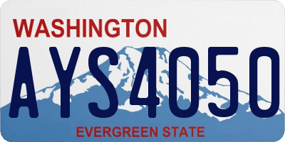 WA license plate AYS4050