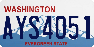 WA license plate AYS4051