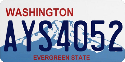 WA license plate AYS4052
