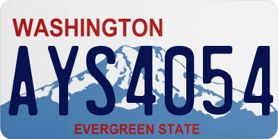 WA license plate AYS4054
