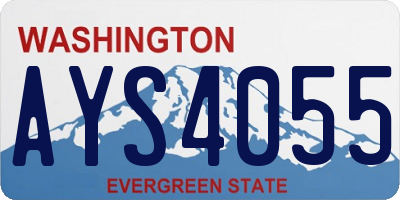 WA license plate AYS4055