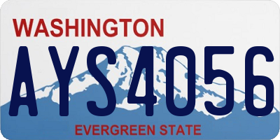 WA license plate AYS4056