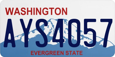 WA license plate AYS4057